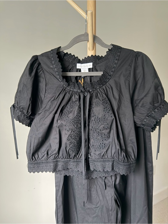 House of Harlow 1960 Tops - House of Harlow 1960 2pc Black Embroidered Top And Pants Set